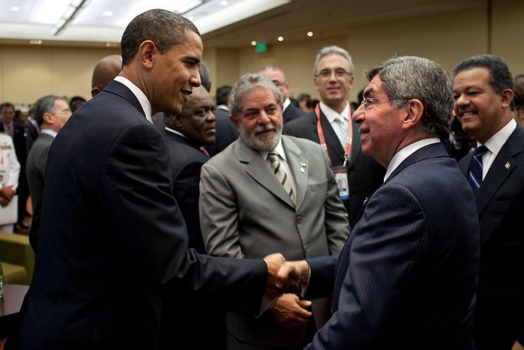 Presidents Obama, Lula, Arias and Leonel at the Summit of the Americas